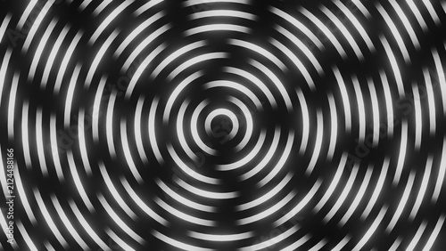 Black and white broken spiral rings