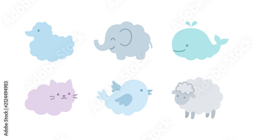 Bild auf Leinwand nursery abstract animal shape cloud element