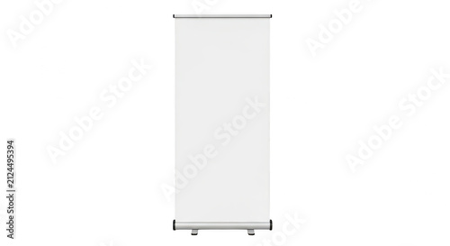 Blank roll up banner stand for marketing and advertising isolated on transparent background
