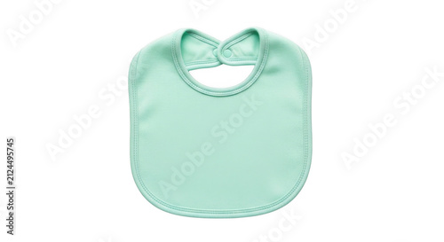 Light green baby bib for feeding infants isolated on transparent background