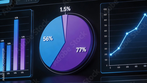 Digital data visualization on screen