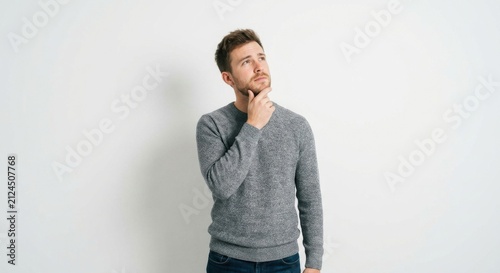 Thoughtful Man Pondering Over Ideas
