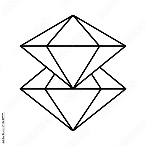 Two geometric diamonds stacked