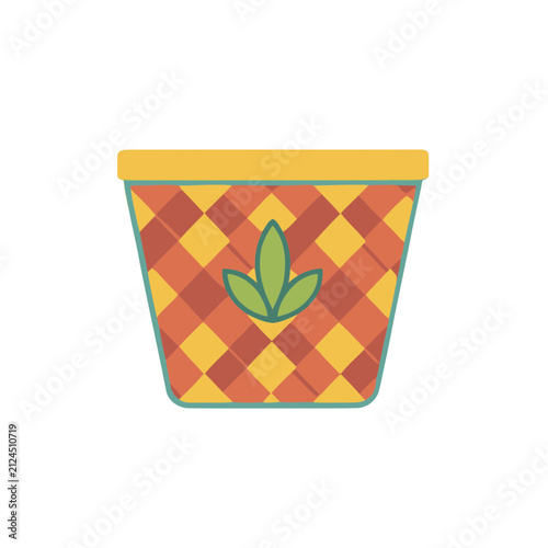 Woven Basket Flat SVG Icon