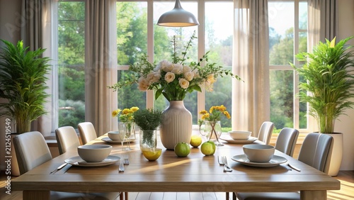 A serene table arrangement sprawls across a pristine expanse defined by simple elegance and understated sophistication