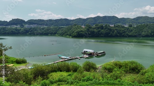Scenic Summer View of Lake Tsukui in Japan