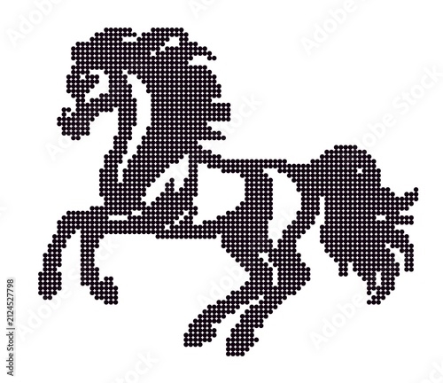фотографія silhouette of a galloping horse Horse Halftone Dot Silhouette