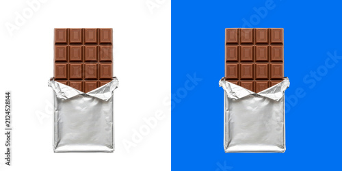 A delicious milk chocolate bar wrapped in shiny silver foil paper transparent png