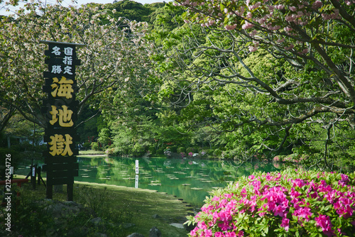 別府地獄めぐり 国指定名勝と湯気立ち上る温泉の風景