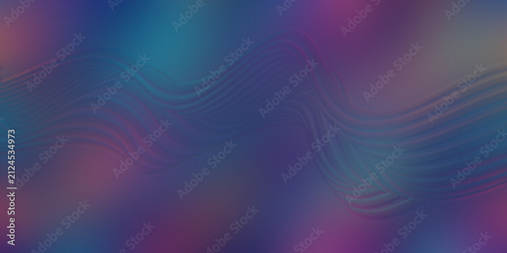 Fototapeta premium Elegant blue wave pattern with purple gradient and flowing lines.