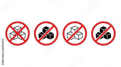 Sugar Free Icons Set No Sugar Prohibited Symbol Vector
