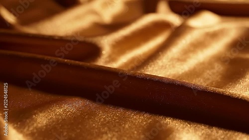 Golden fabric texture moving in gentle waves captured as an elegant abstract motion video clip