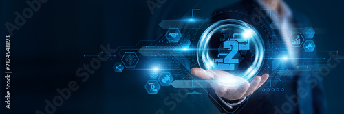 фотографія Businessman hand hold B2B and global networking data, strengthening business partnerships, expanding commercial opportunities, improving collaboration, supporting enterprise growth