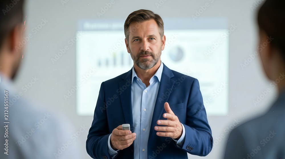 Fototapeta premium Businessman giving a presentation