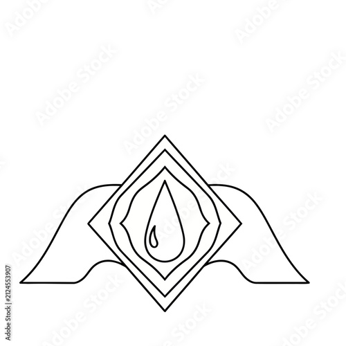 Abstract symbol with a drop and wings