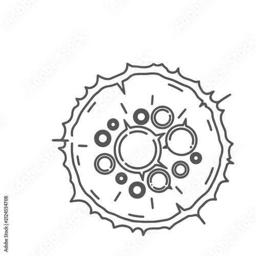Abstract Circular Shape with Inner Circles and Spikes
