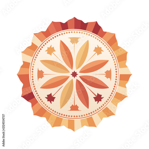 Autumn Mandala with Maple Leaves and Stars