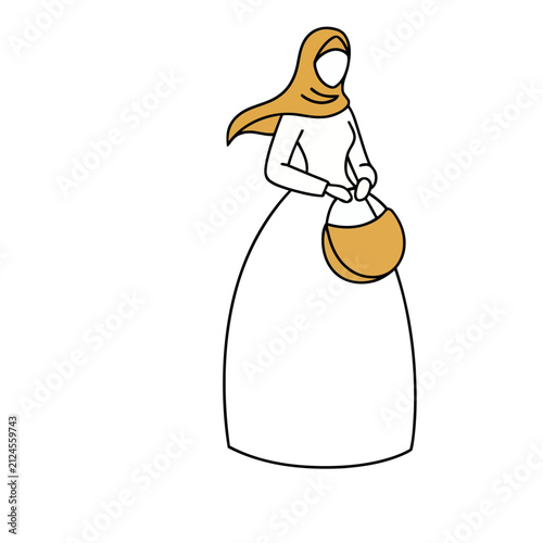Woman in Hijab Holding a Bag