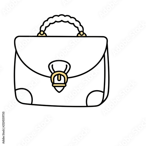 White briefcase with gold clasp and handle
