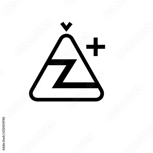 Abstract Geometric Symbol with Z and Plus Sign