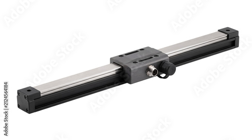 Фотография Linear actuator with metal rail and control knob png isolated on transparent bac