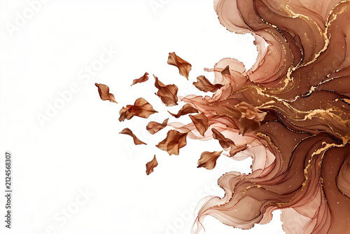 Decorative Marbled Background Template with Fluid Motion and Modern Composition