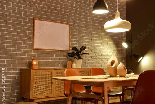 Interior of modern dining r...