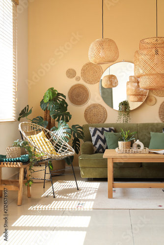 Comfortable sofa, table, wi...
