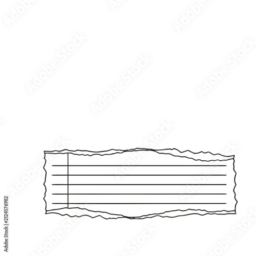 Torn lined paper fragment