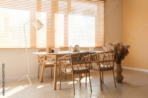 Interior of dining room wit...