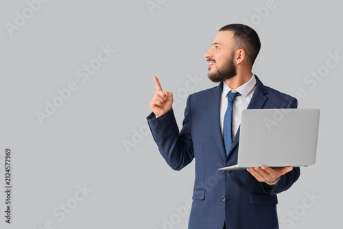 Handsome businessman with l...
