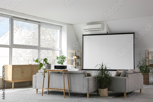 Interior of light room with...