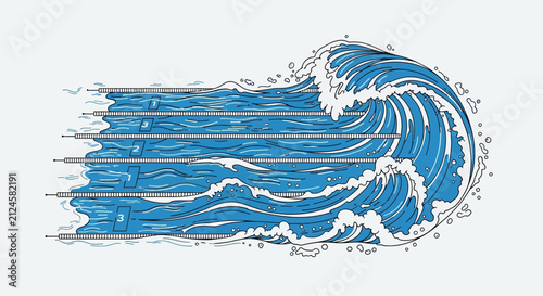 Photography Surfing Swimming Lanes Wave Ocean Sport Competition Abstract