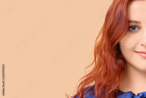 Beautiful young redhead wom...