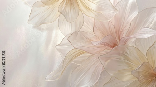 Elegant botanical background featuring layered translucent flower petals, premium presentation wallpaper