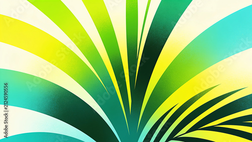Vibrant tropical gradient color field art blending lime green, yellow, and turquoise