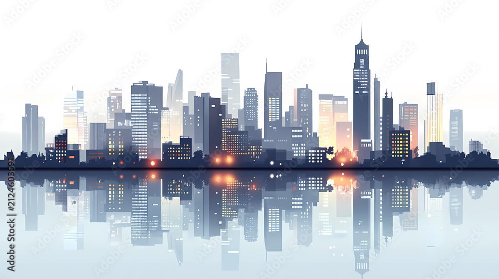 Fototapeta premium Modern City Skyline Silhouette