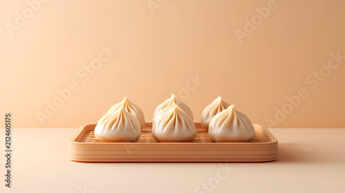 Delicious Steamed Xiao Long Bao on a Tray