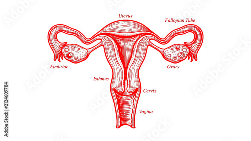 Konstfotografi Anatomical illustration of female reproductive system