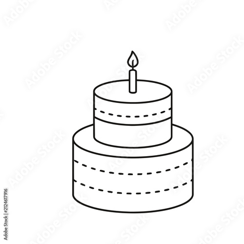 Two-tier cake with a single candle