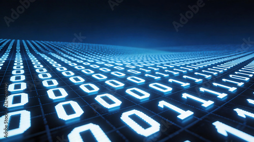 Obraz na płótnie Binary code data stream