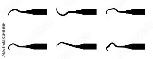 Quadro su tela Dental Scaler Icons, Oral Hygiene Tools, Vector Set for Dentistry and Dental Car