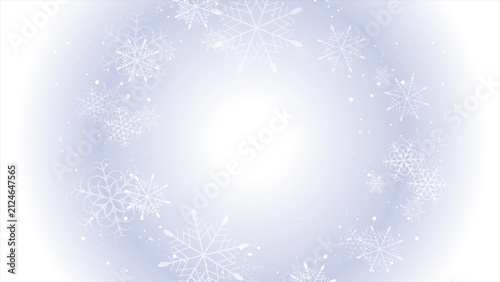 Light blue abstract Christmas winter background with snowflakes