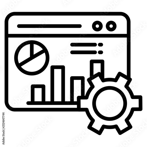 Data Management Icon Line Style Vector Collection