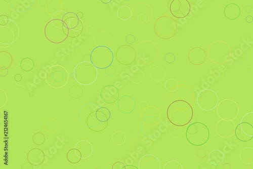 Foto Colorful bubbles on a light green background