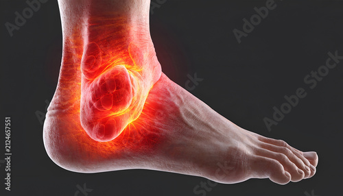 Painful Ankle Inflammation Medical Illustration