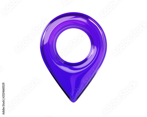 Canvastavla Glossy purple 3D location pin icon, perfect for maps, navigation, travel apps, d