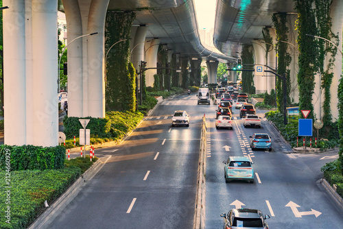 Photography Modern urban overpasses, asphalt roads, and urban scenery in Shanghai, China