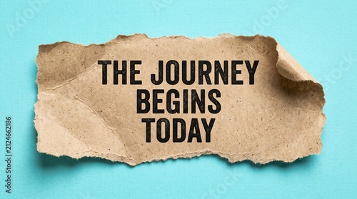 фотографія Encouraging journey begins today sign on brown paper