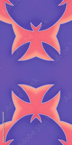 Bild auf Leinwand Delicate Abstract Curved Shapes with Bright Colors